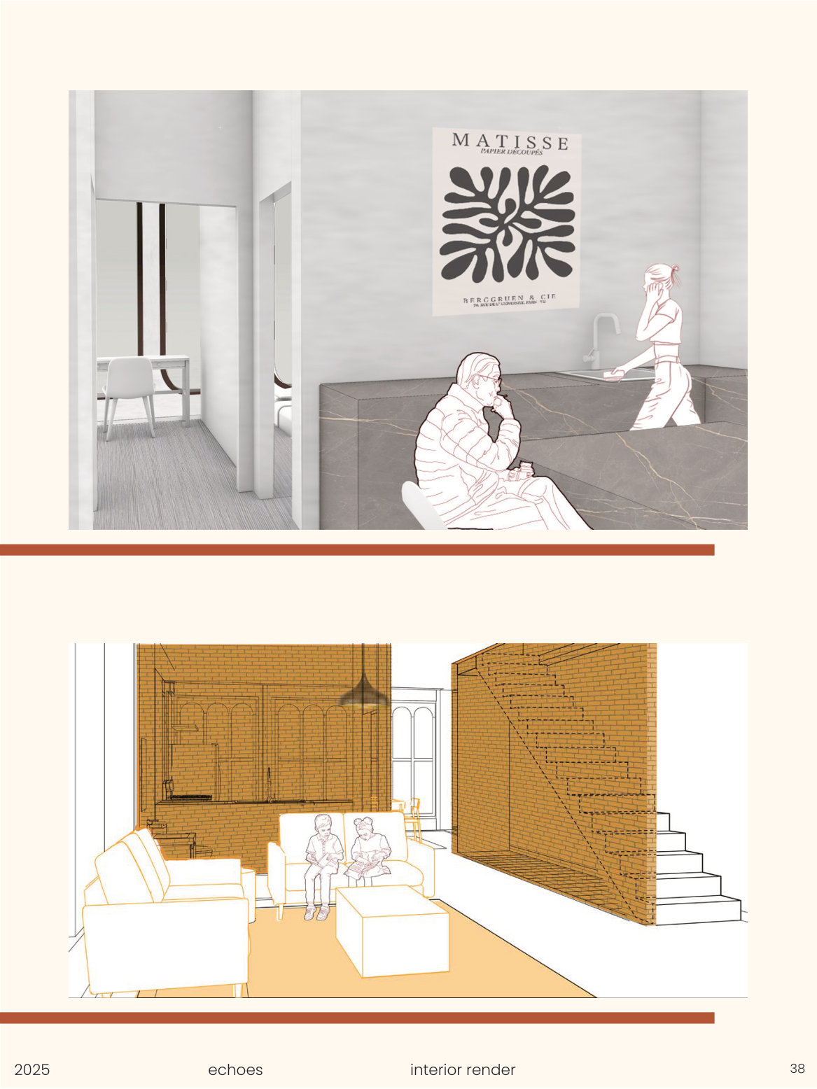 Interior render kitchen